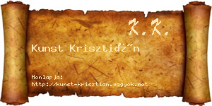 Kunst Krisztián névjegykártya